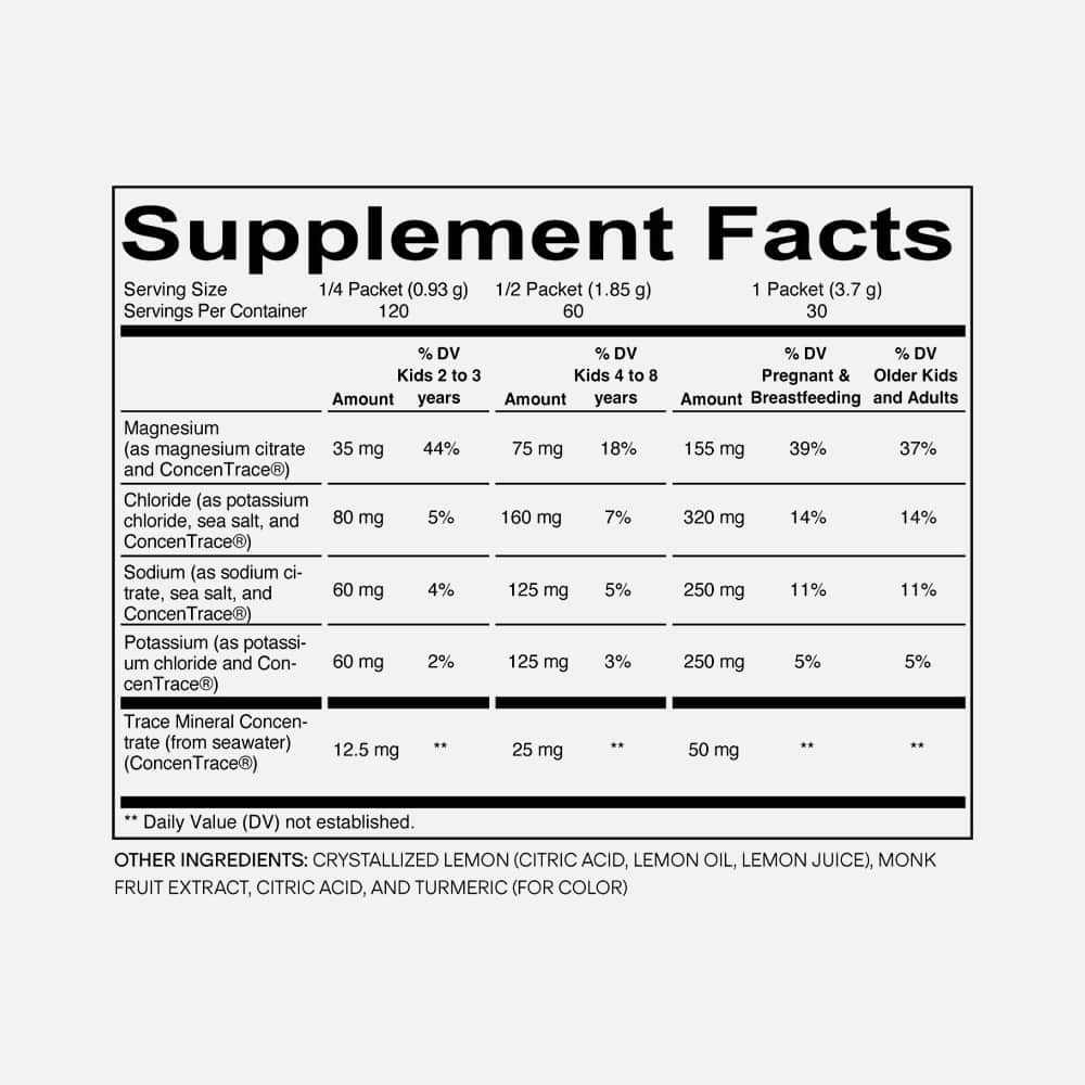 Electrolytes & Trace Minerals 150mg Mg - 30 Packets