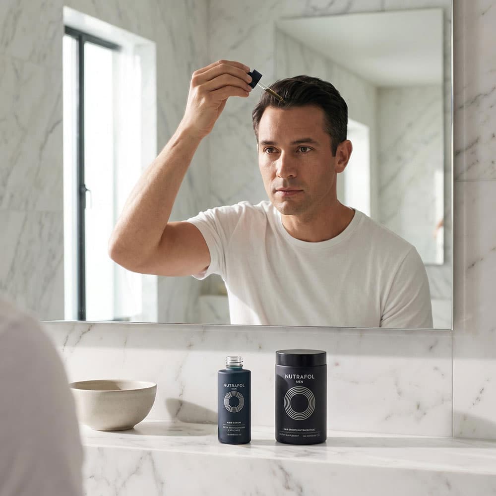 Nutrafol Hair Growth & Serum Duo for Men, 120 Capsules – 1-Month Supply