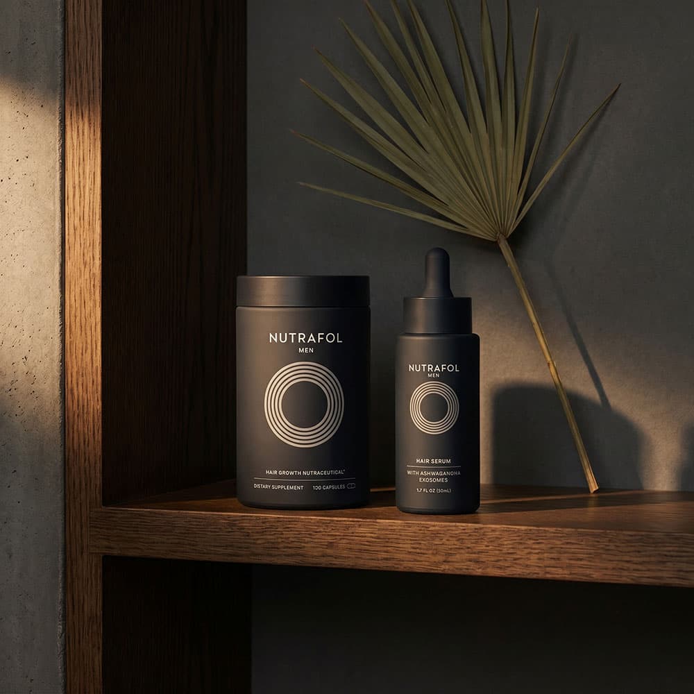 Nutrafol Hair Growth & Serum Duo for Men, 120 Capsules – 1-Month Supply