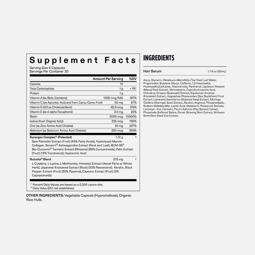 Nutrafol Hair Growth & Serum Duo for Men, 120 Capsules – 1-Month Supply