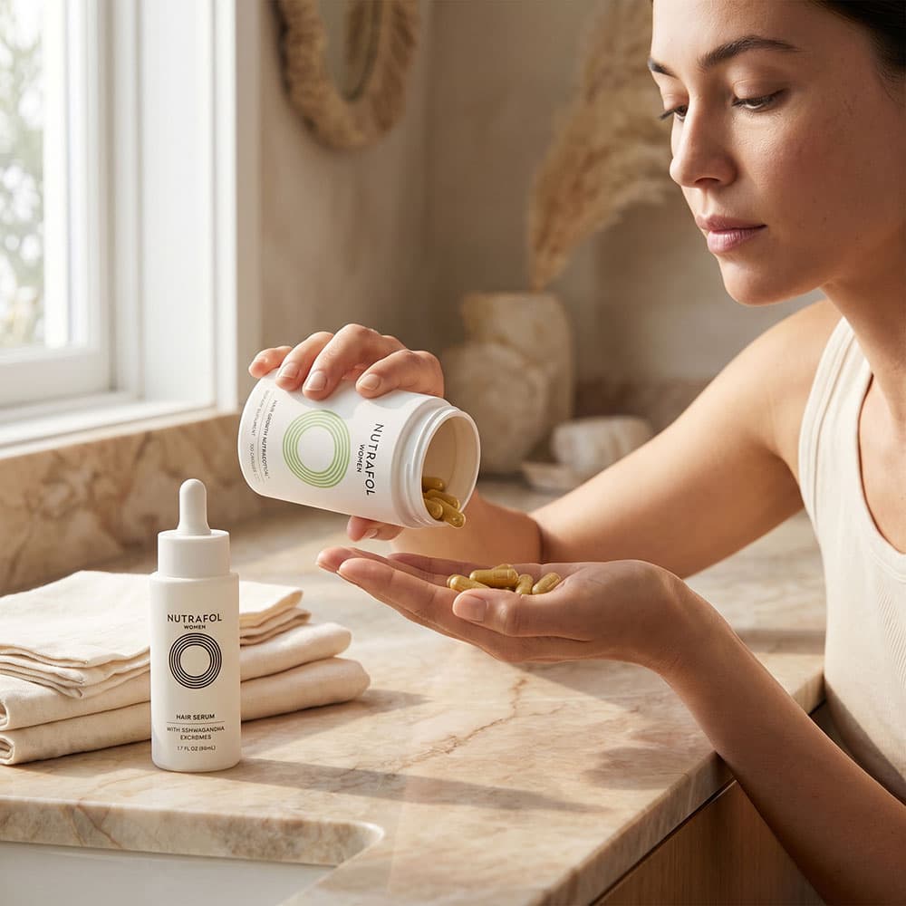 Nutrafol Hair Growth & Scalp Serum Kit for Women, 120 Capsules – 1-Month Supply