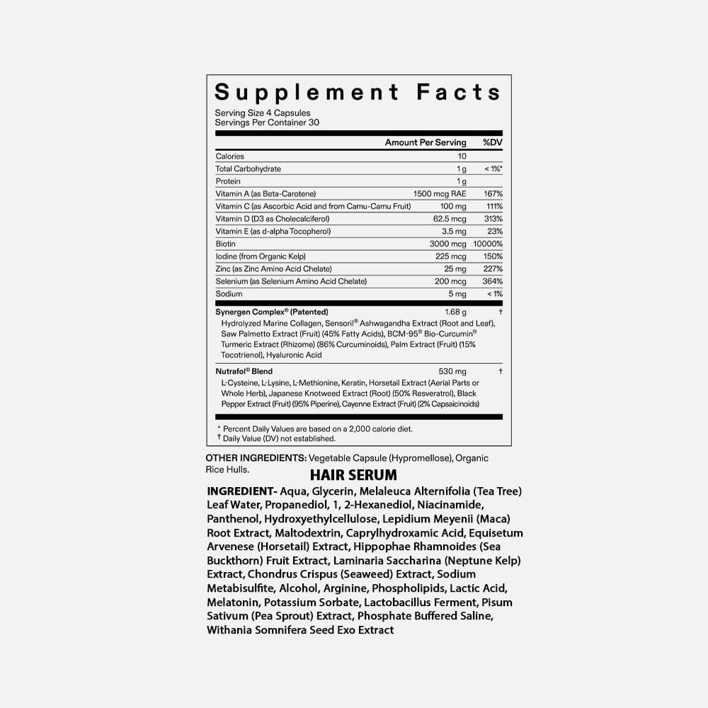 Nutrafol Hair Growth & Scalp Serum Kit for Women, 120 Capsules – 1-Month Supply