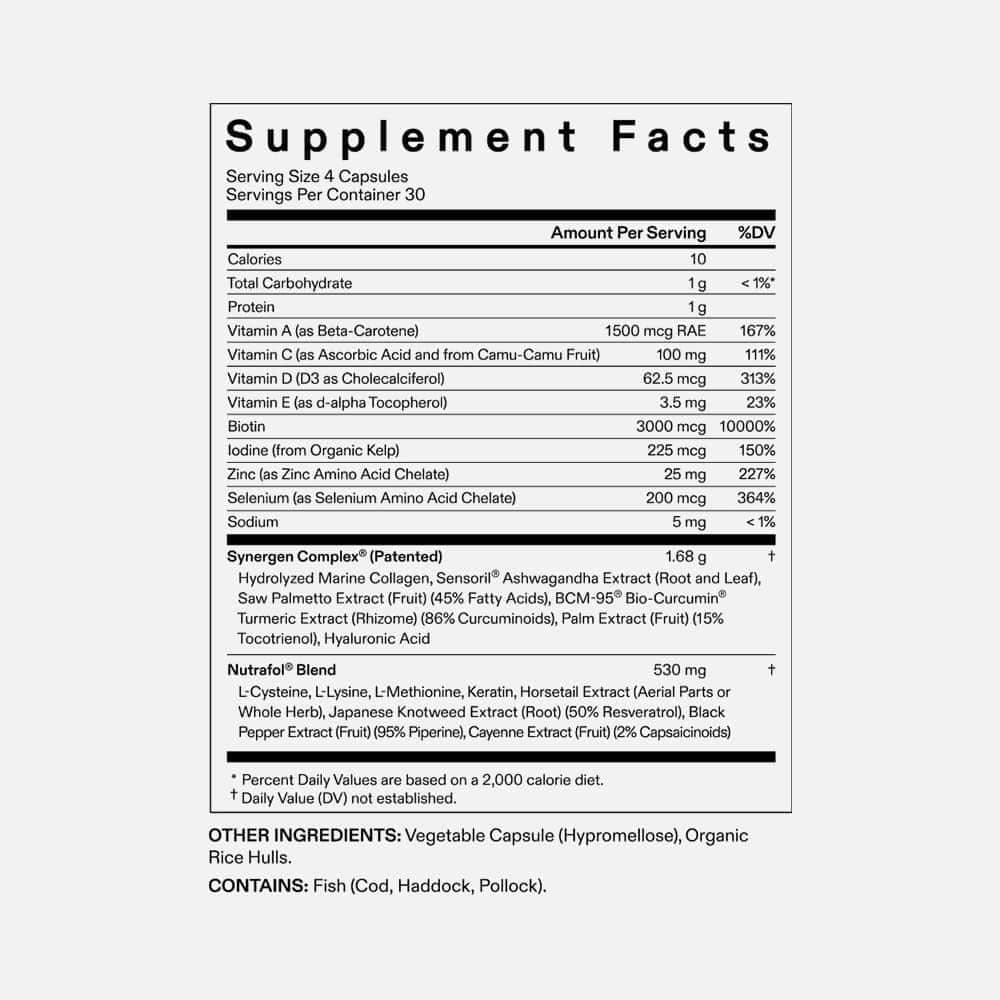 Nutrafol Hair Growth for Women Ages 18–44, 240 Capsules – 2-Month Refill Pouches