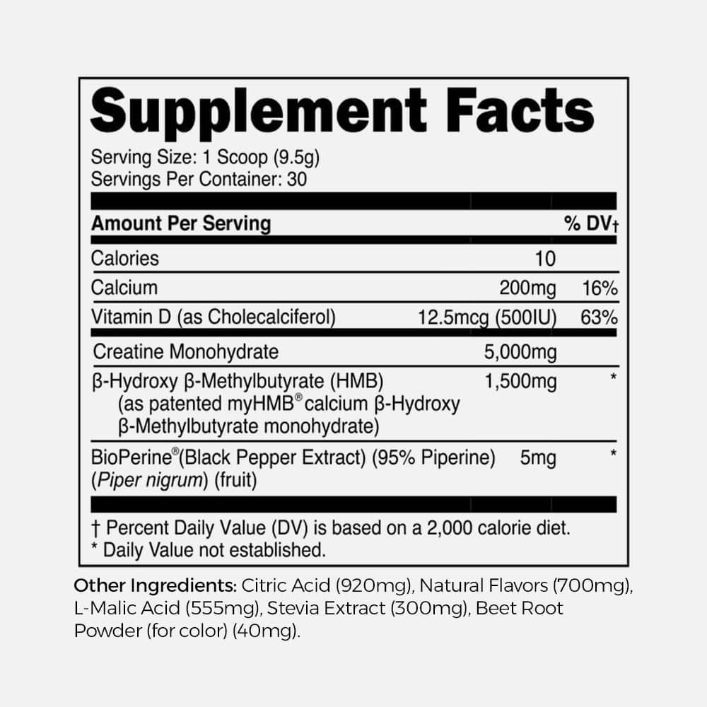 Creatine HMB Powder - Strawberry Lemonade