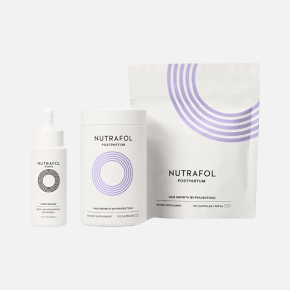 Nutrafol Postpartum Hair Growth & Serum Bundle, 360 Capsules – 3-Month Supply