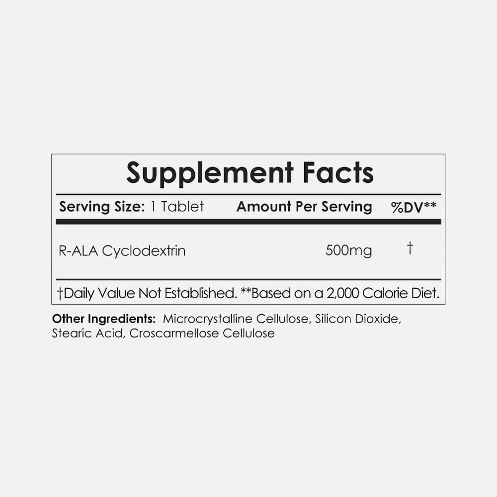 R-ALA Cyclodextrin Complex 500mg - 30 Tablets