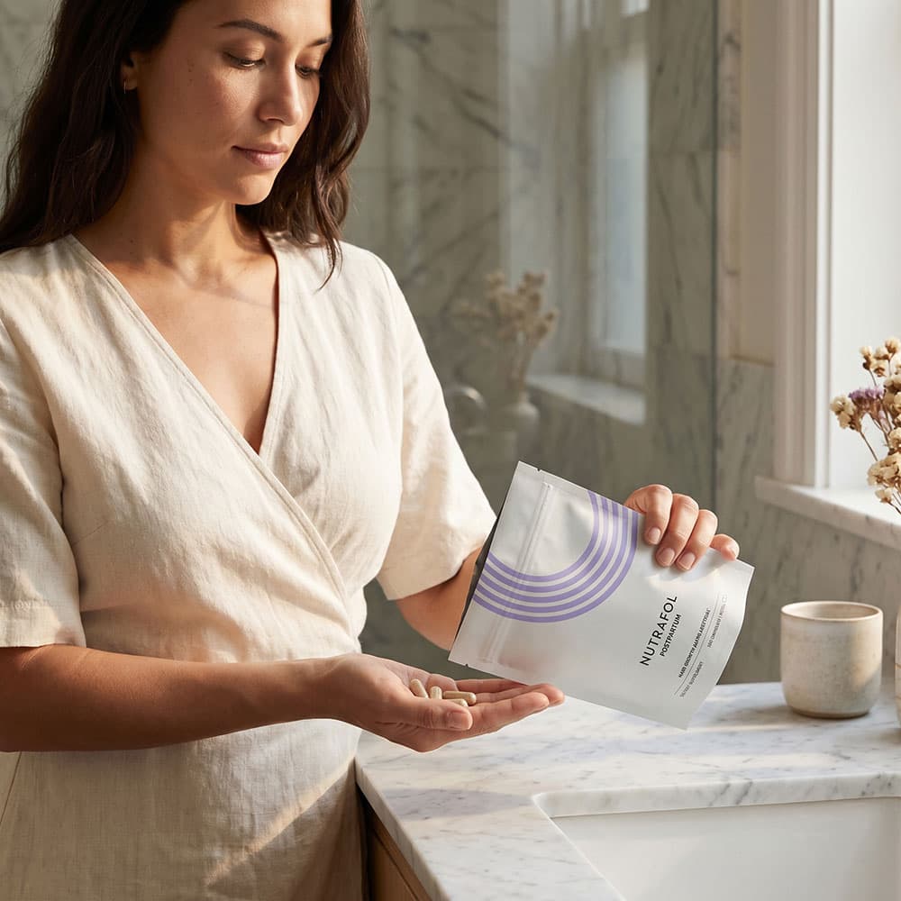 Nutrafol Postpartum Hair Growth Support, 120 Capsules – 1-Month Refill Pouch