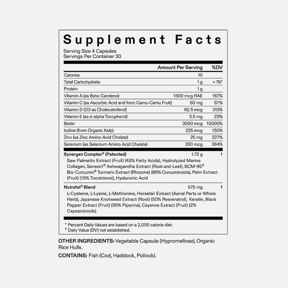 Nutrafol Multivitamin Complex for Men, 120 Capsules – 1-Month Supply