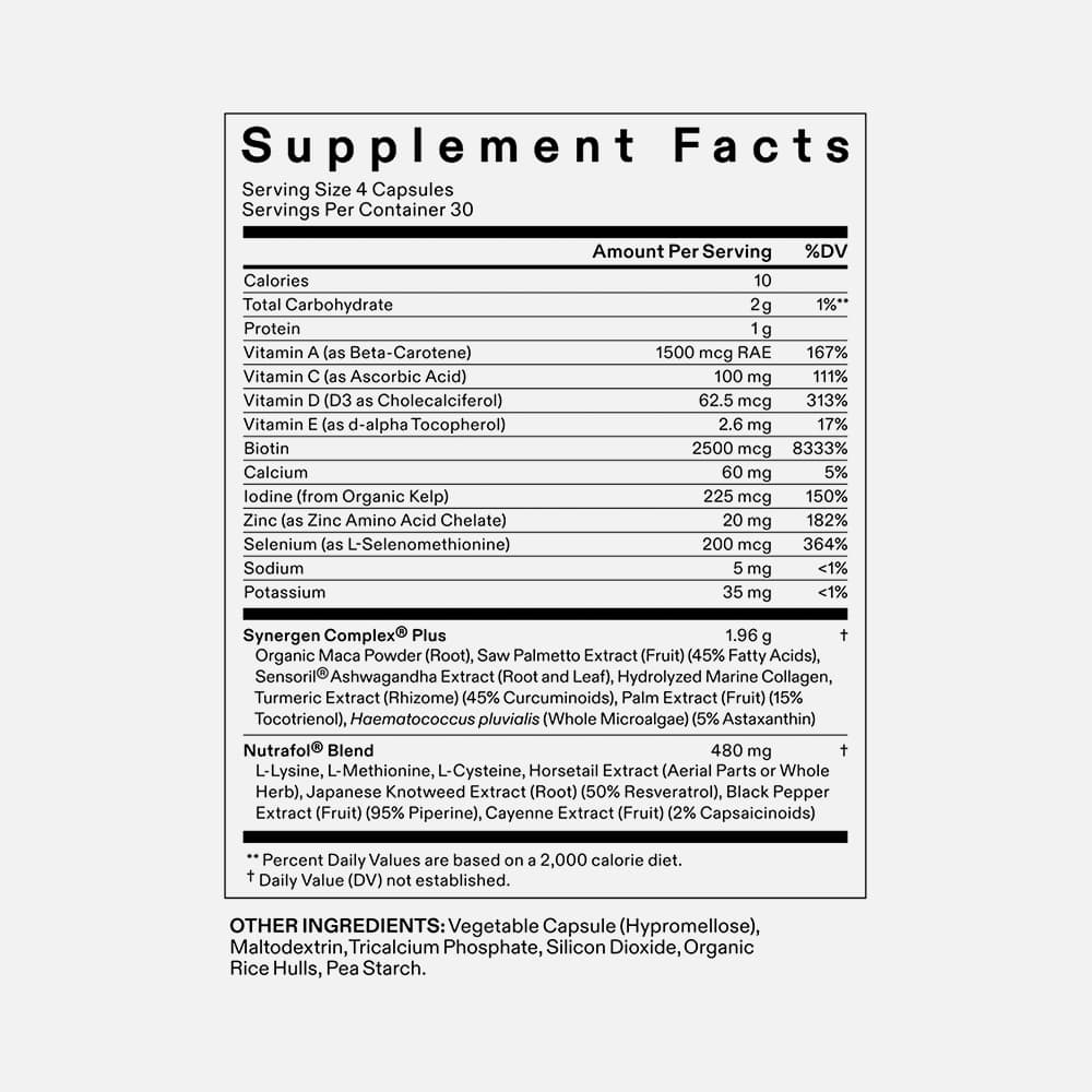 Nutrafol Women's Balance لنمو الشعر للأعمار 45+، 120 كبسولة – كيس إعادة تعبئة لشهر واحد
