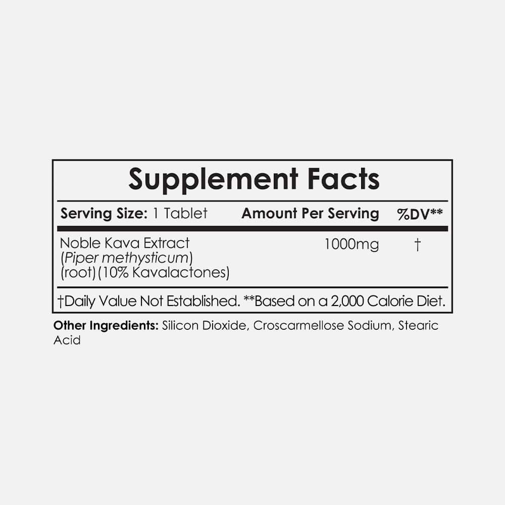 Noble Kava 1000mg - 30 Tablets (10% Kavalactones)