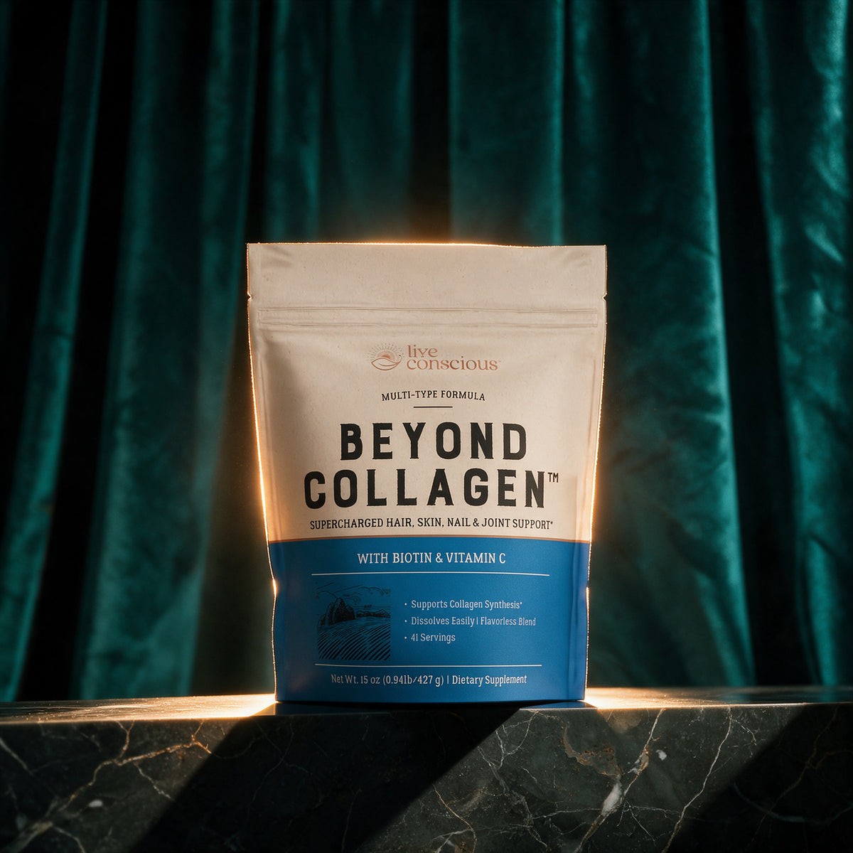 Live Conscious - Beyond Collagen Multi Collagen Powder - Unflavored - 41 Servings
