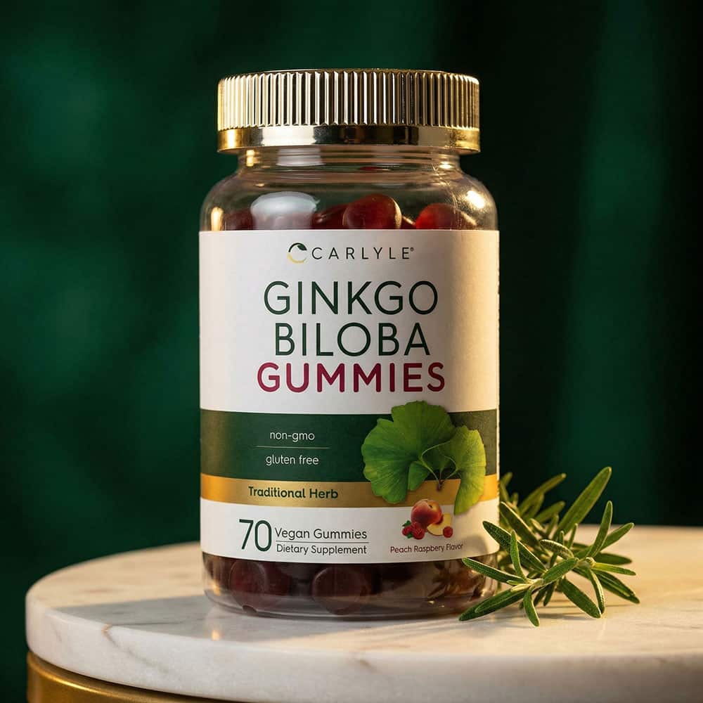 Ginkgo Biloba 300mg - 70 Peach Raspberry Gummies