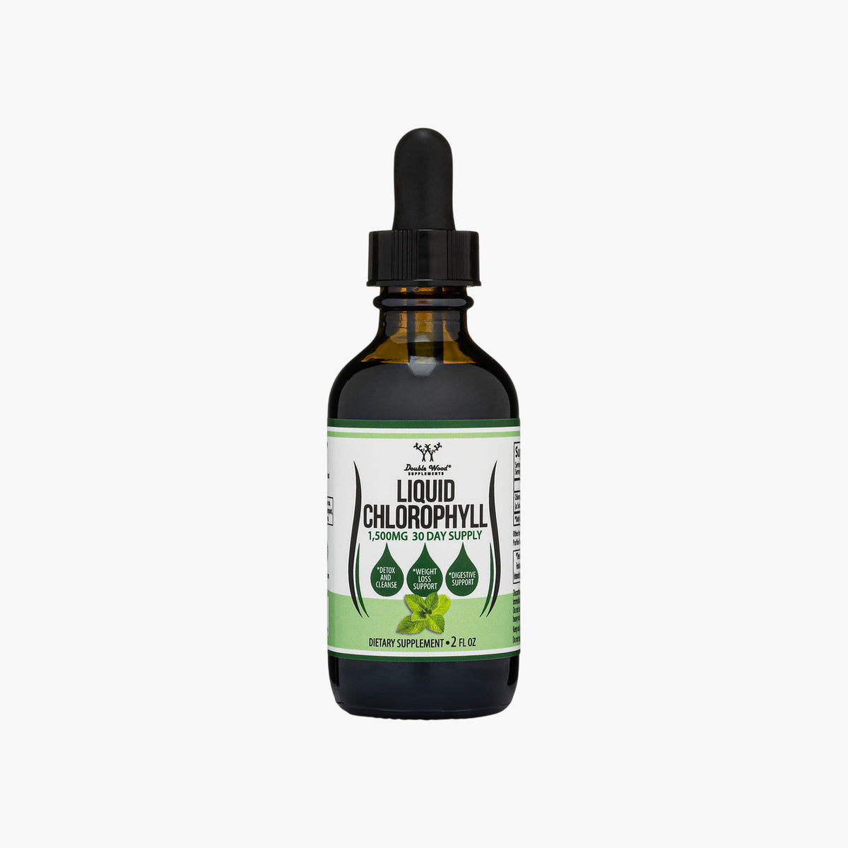 Double Wood Supplements - Chlorophyll Liquid Drops (Peppermint) - 2 Fl Oz