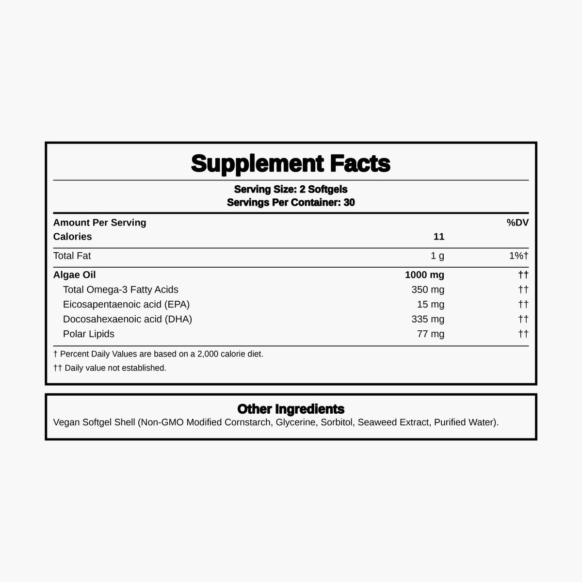 Orlo - Algae Omega-3 DHA & EPA - 60 Softgels