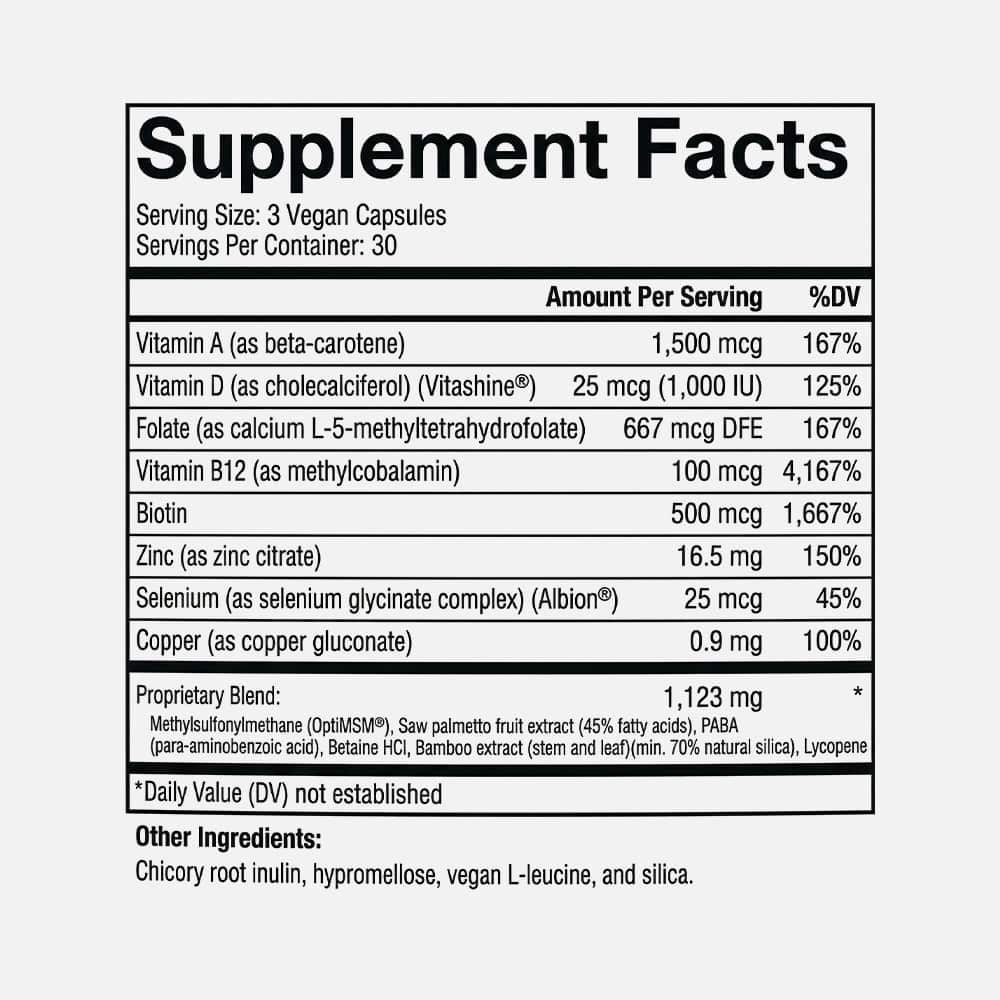 Wellbel Men Hair Skin & Nails Supplement - 90 Capsules