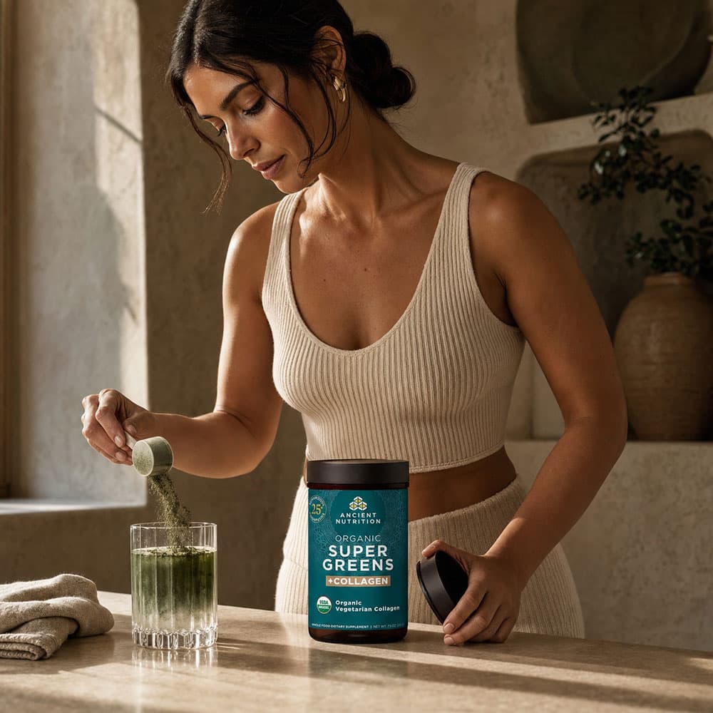 Organic SuperGreens with Collagen - 25 Servings Powder