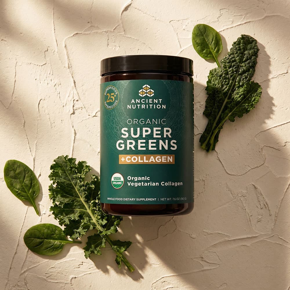 Organic SuperGreens with Collagen - 25 Servings Powder
