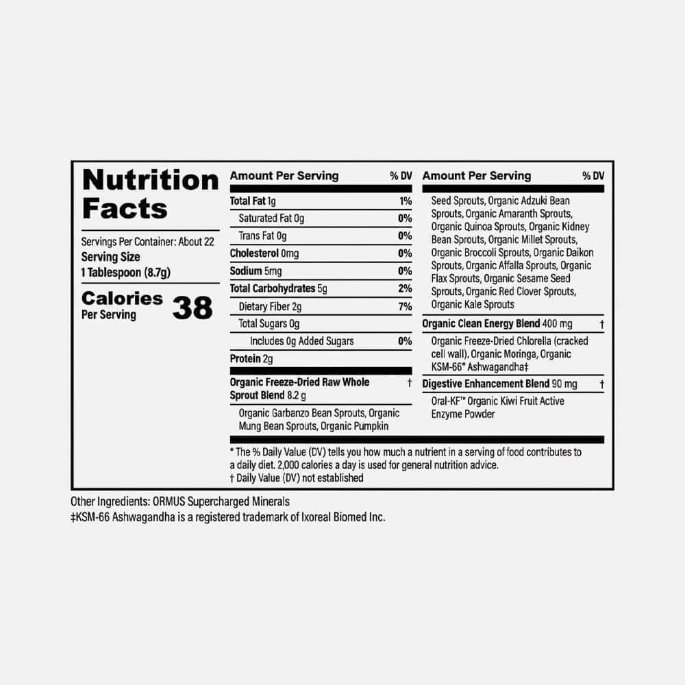 Organic Super Greens Powder Blend - 6.7 oz Powder