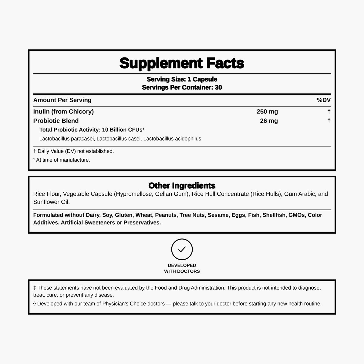 Physician's Choice - Prebiotic + Probiotic 10 Billion CFU - 30 Capsules