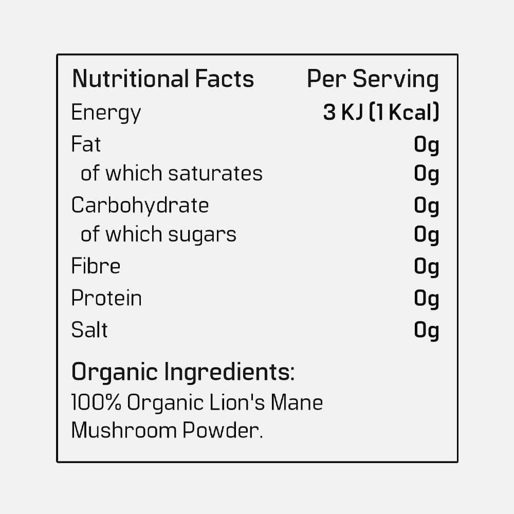 Lion's Mane Mushroom Extract 2g - 30 Servings Powder