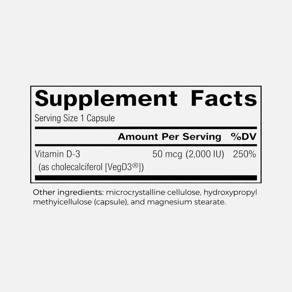Vegan True® D-3 2000 IU - 90 Vegan Capsules