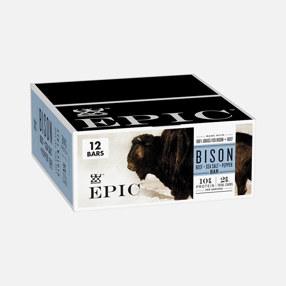 Bison Beef Protein Bars 10g - 12 Bars (Sea Salt & Pepper)