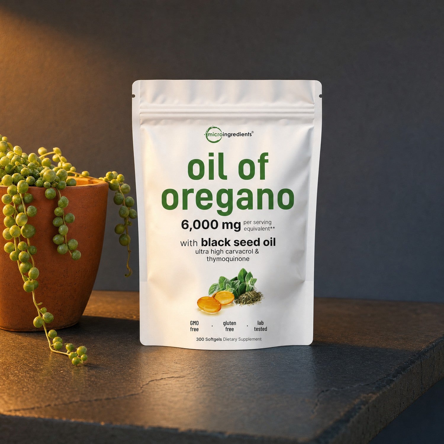 Oil of Oregano with Black Seed Oil 300 Softgels