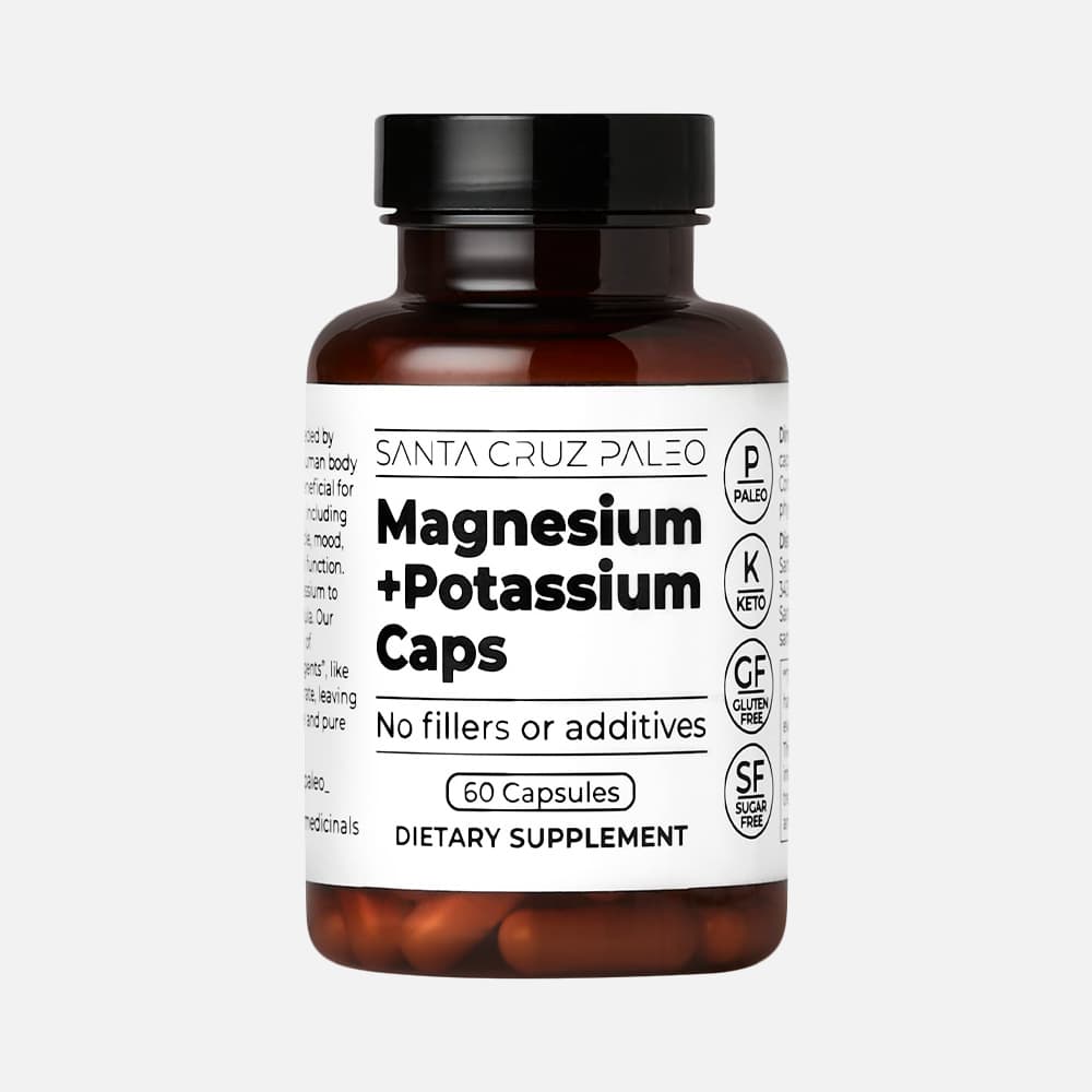 Magnesium Glycinate 166mg + Potassium 38mg - 60 Capsules