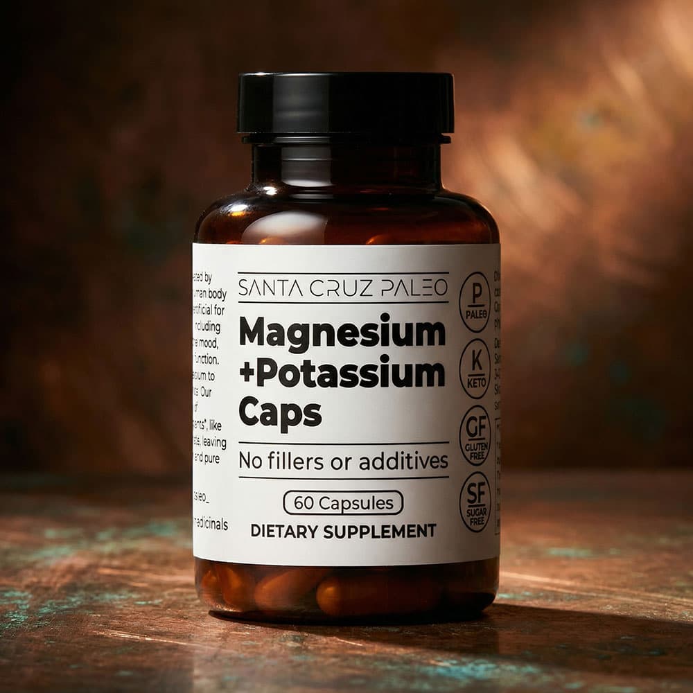 Magnesium Glycinate 166mg + Potassium 38mg - 60 Capsules