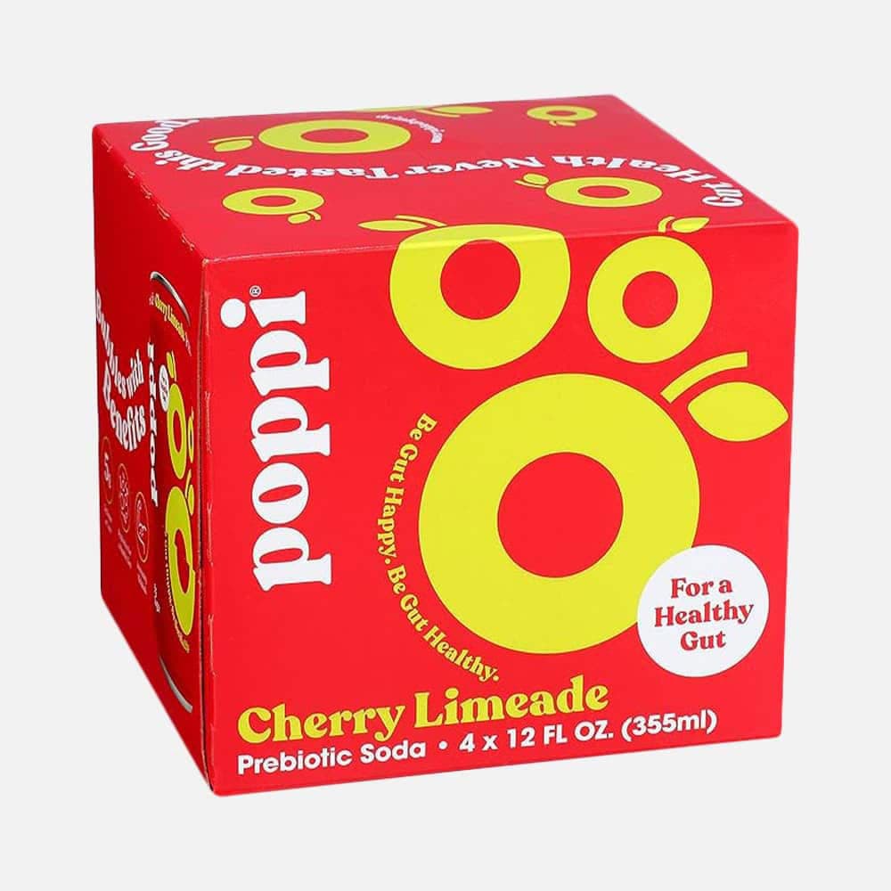 Poppi Cherry Limeade Prebiotic Soda - 4 x 12 fl oz Cans