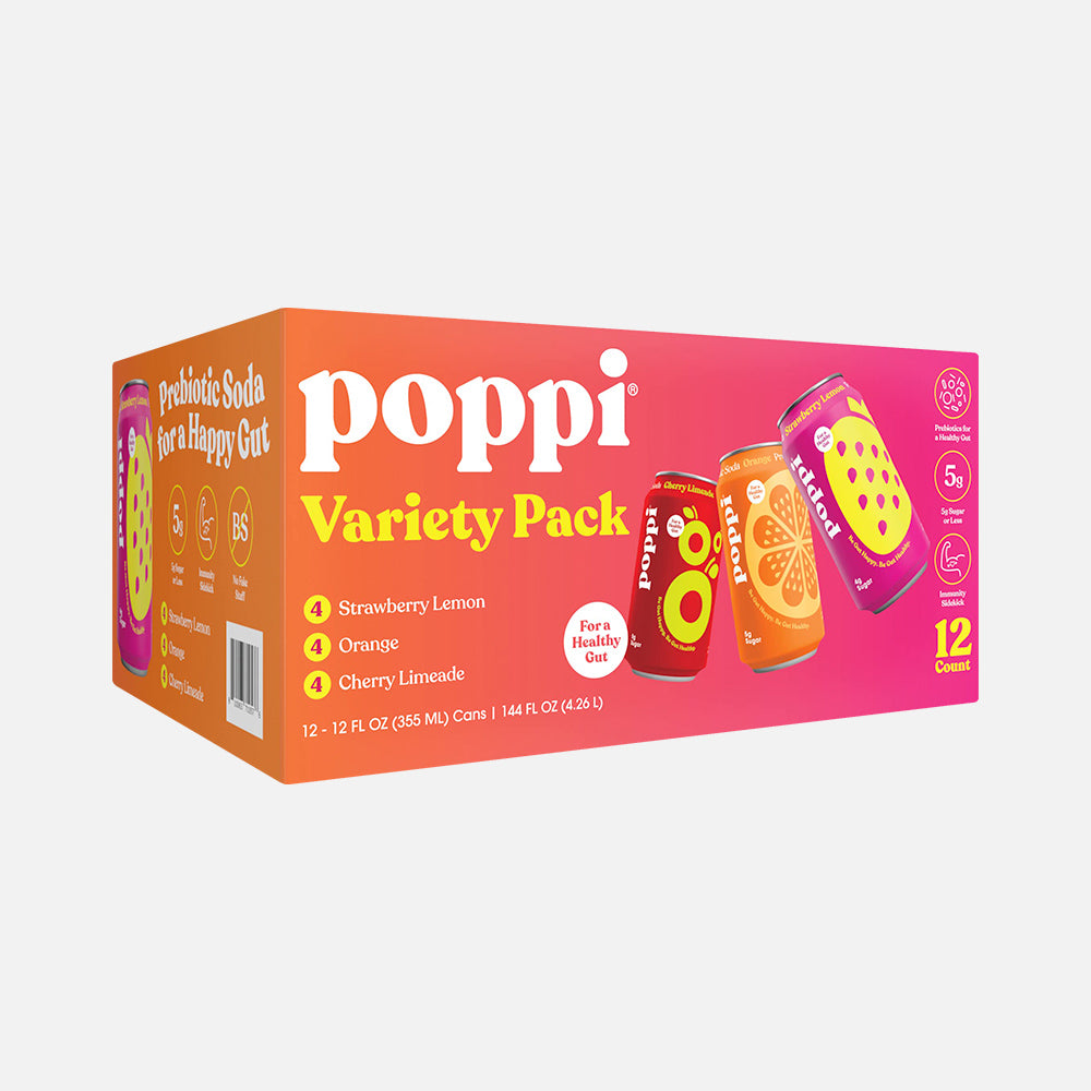 Poppi Prebiotic Soda Variety Pack - 12 Cans (12 oz)