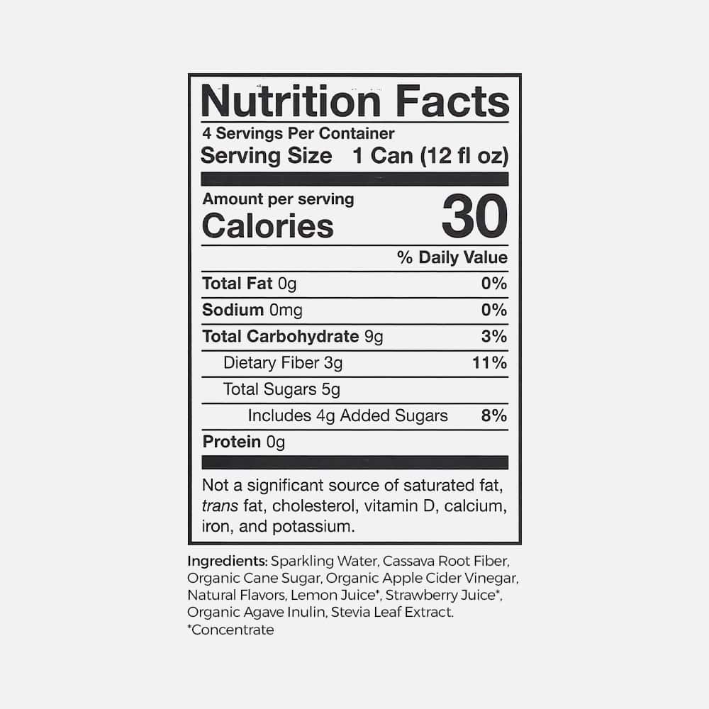 Poppi Strawberry Lemon Prebiotic Soda - Pack of 4