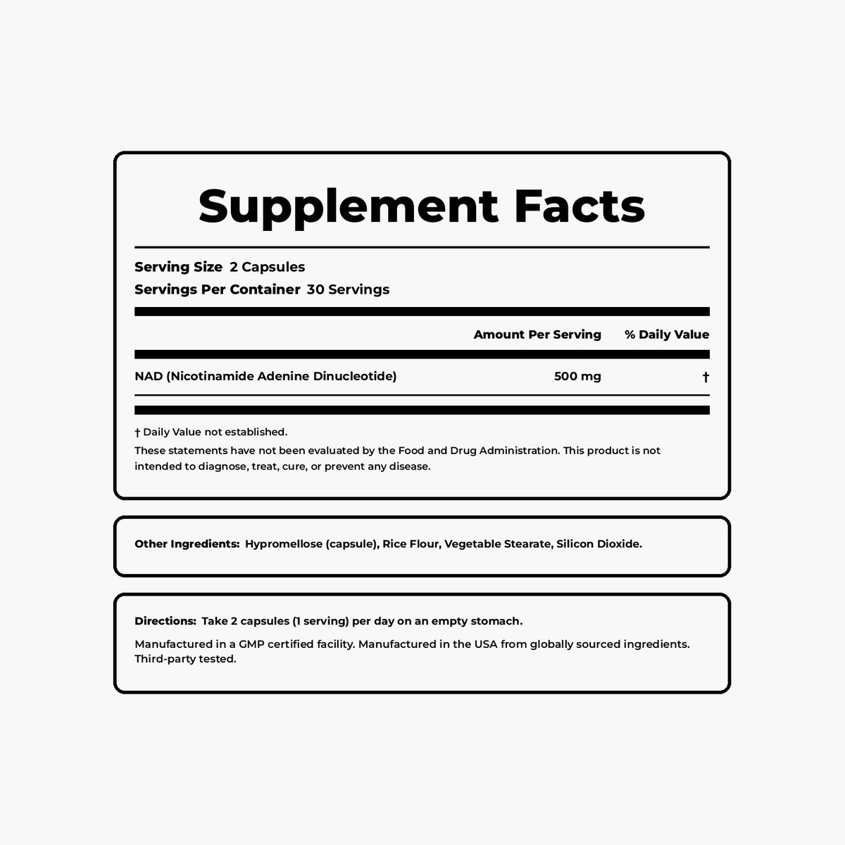 NAD+ 500 mg (95% Pure)