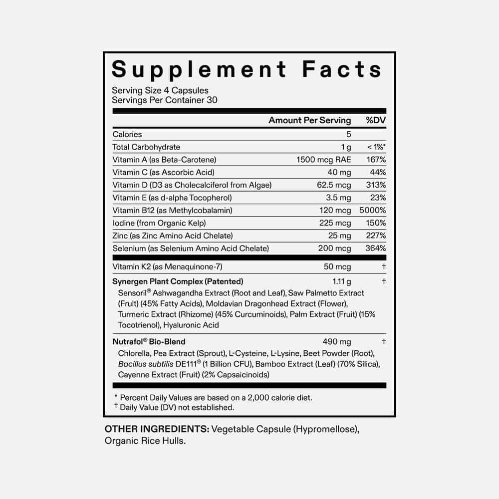 Nutrafol Vegan Hair Growth for Women Ages 18–44, 240 Capsules – 2-Month Refill Pouches