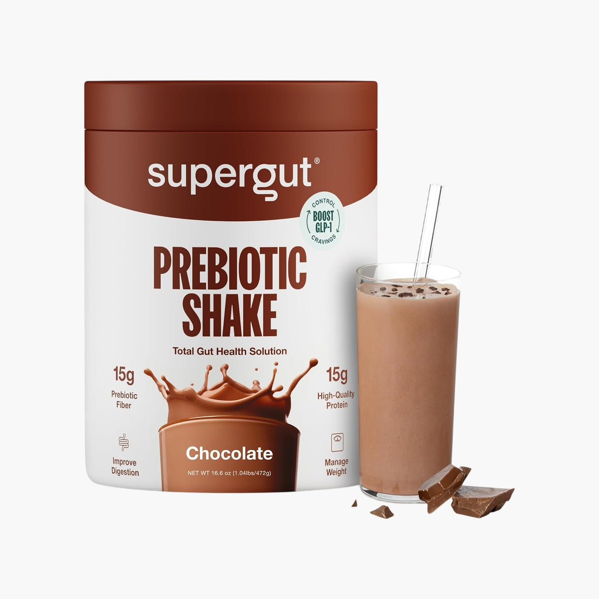 Supergut - Prebiotic Shake - Chocolate - 8 Servings