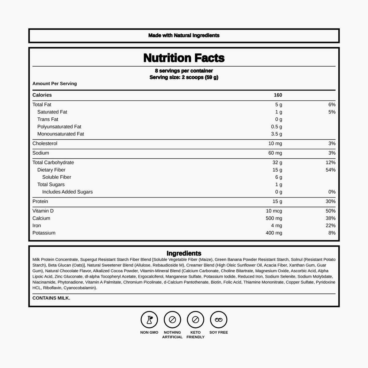 Supergut - Prebiotic Shake - Chocolate - 8 Servings
