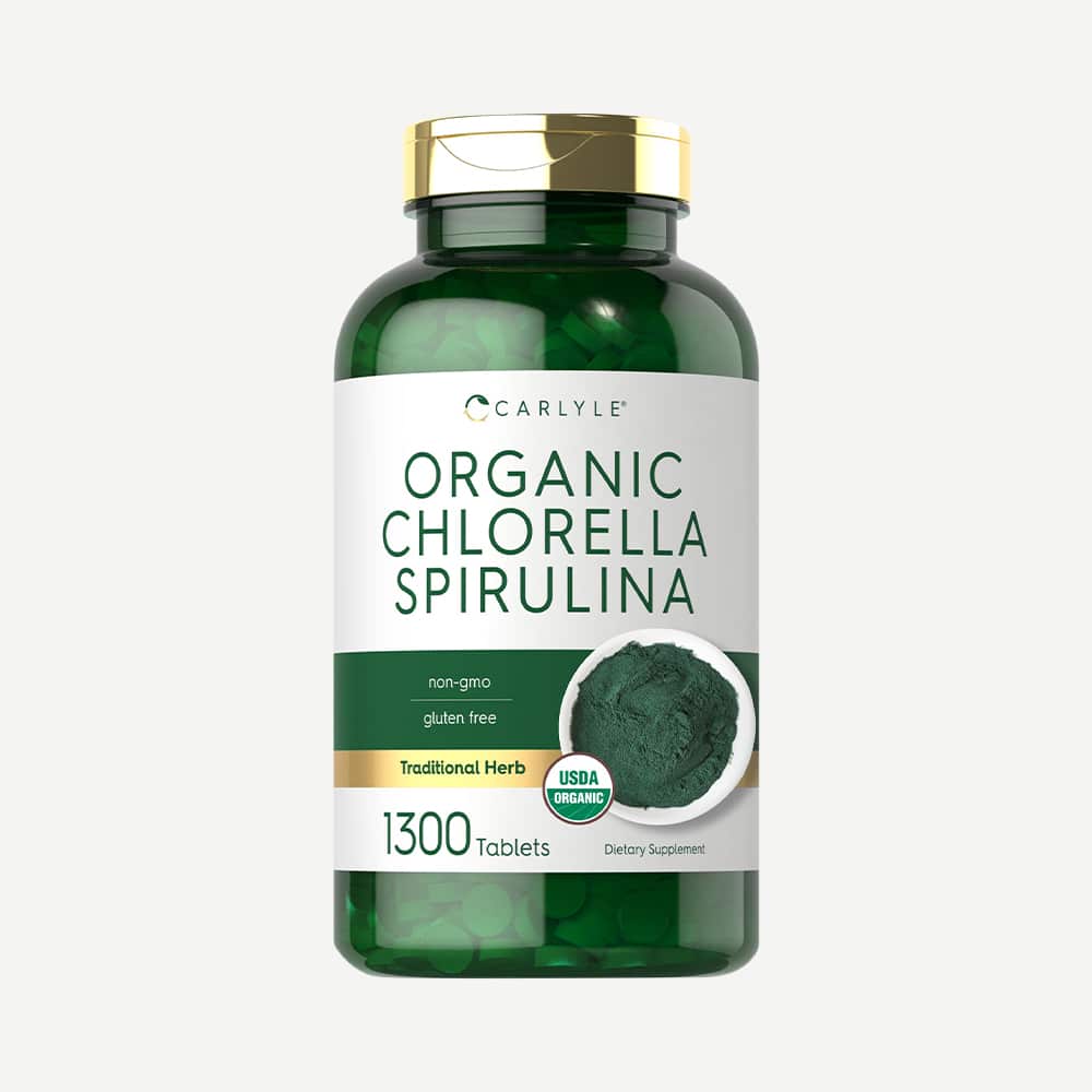 Organic Chlorella Spirulina 1000mg - 1300 Tablets