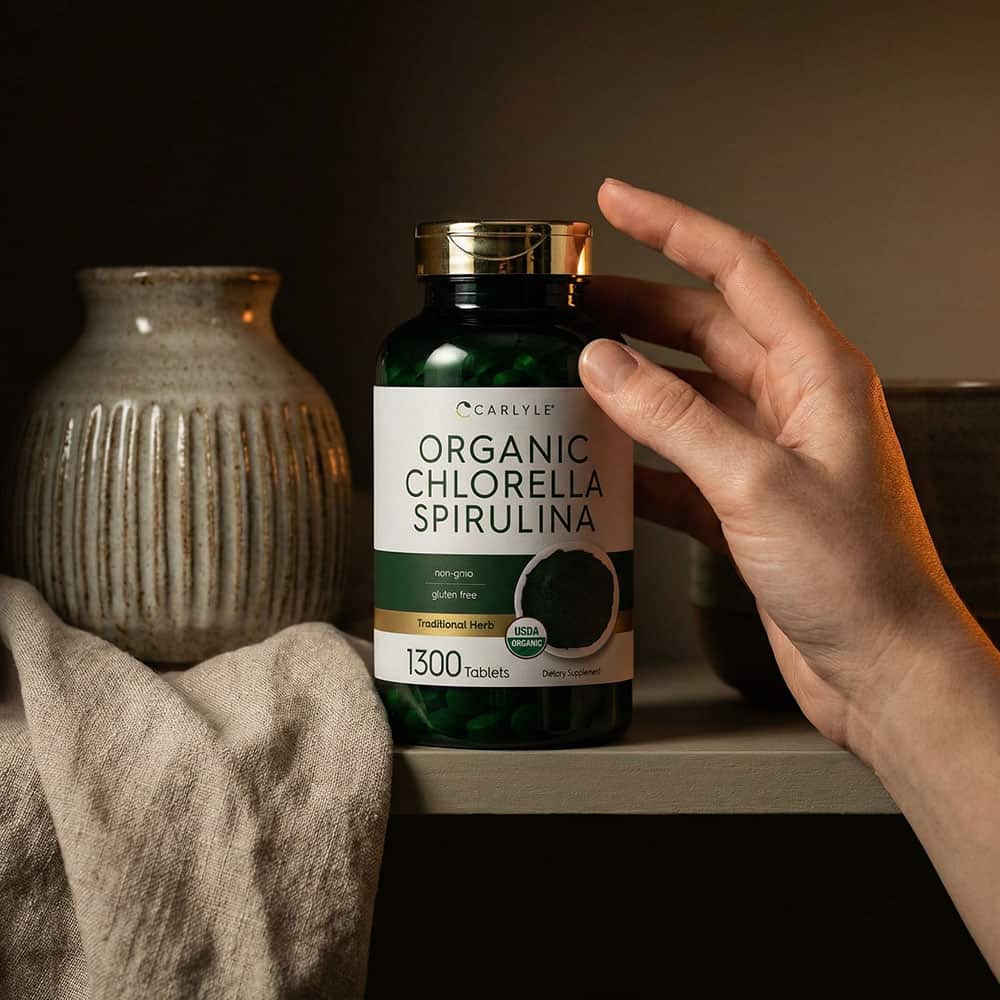 Organic Chlorella Spirulina 1000mg - 1300 Tablets