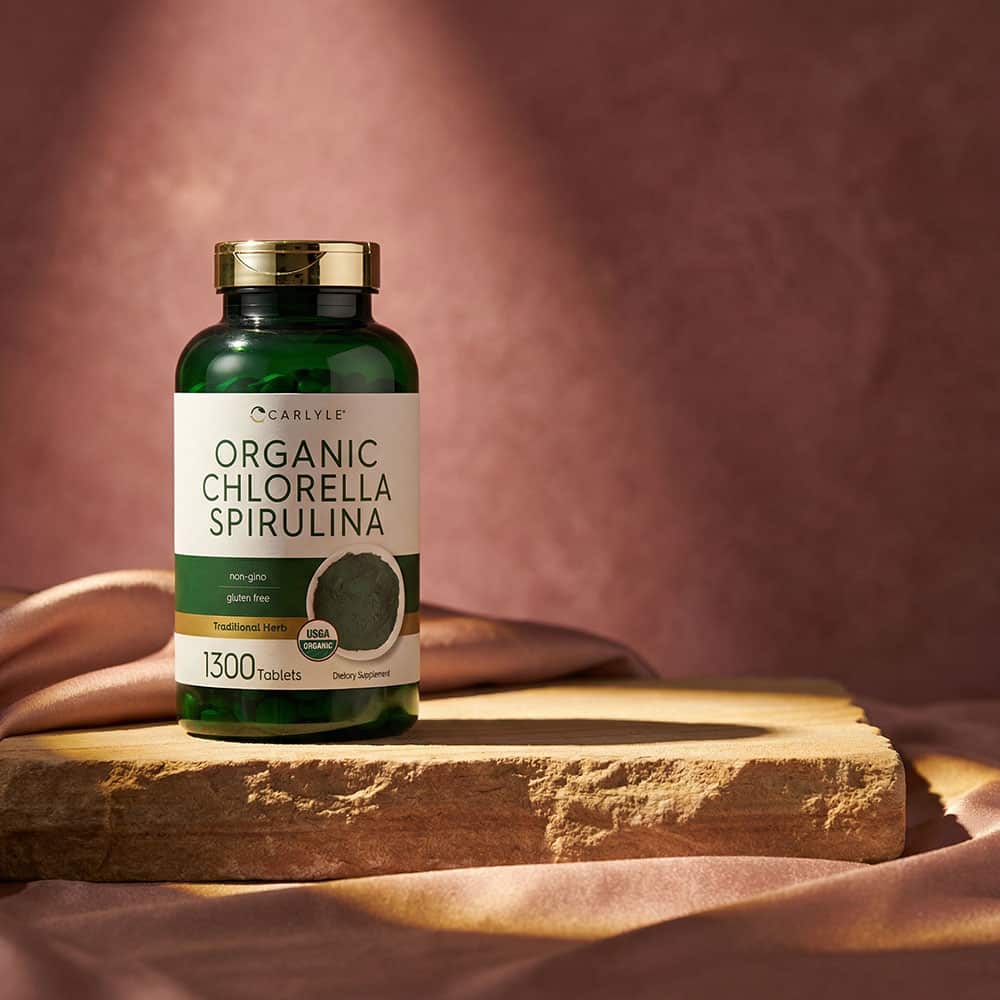 Organic Chlorella Spirulina 1000mg - 1300 Tablets