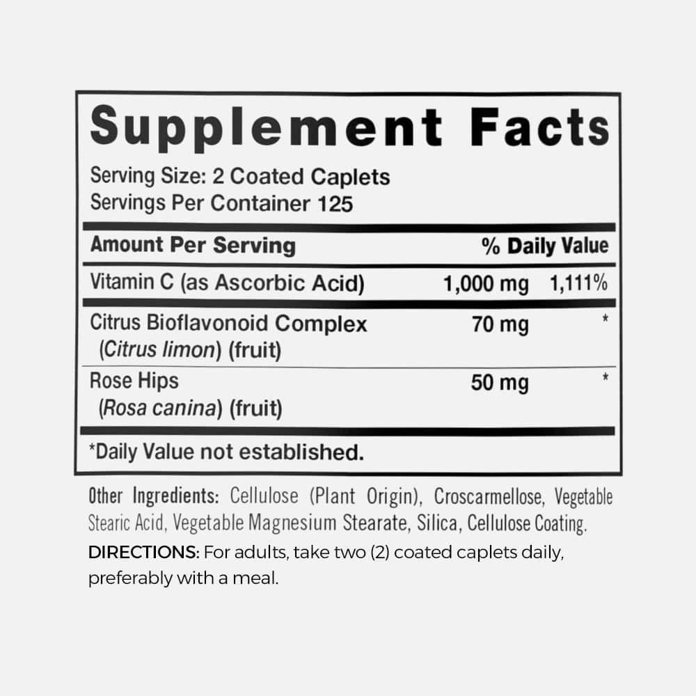 Vitamin C 1000mg with Bioflavonoids - 250 Caplets