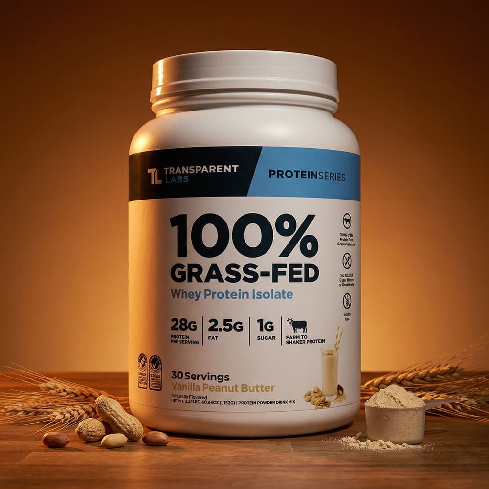 Transparent Labs Whey Protein Isolate 30 Servings (Vanilla Peanut Butter) Powder