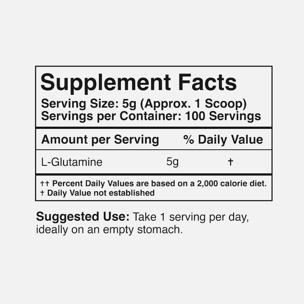 L-Glutamine Powder 5g - 100 Servings (Unflavored)