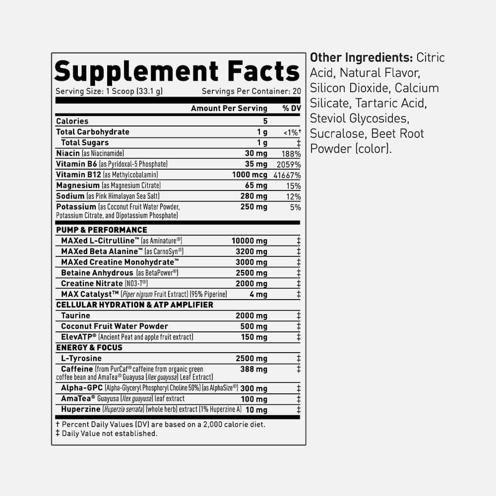 Kaged Pre-Workout Elite 388mg Caffeine - 20 Servings Powder - Cherry Limeade