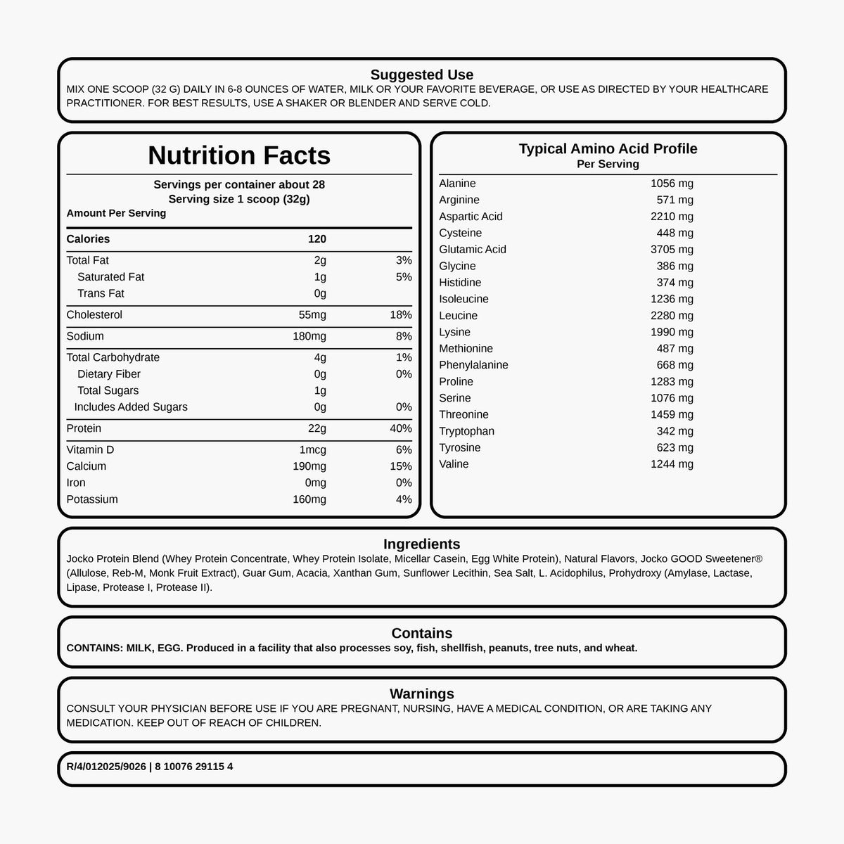 Jocko Fuel - Mölk Whey Protein - Vanilla Milkshake - 28 Servings