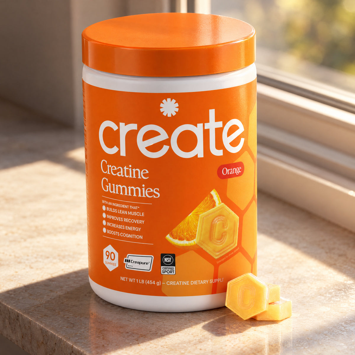 Create - Creatine Monohydrate Gummies - Orange - 60 Count