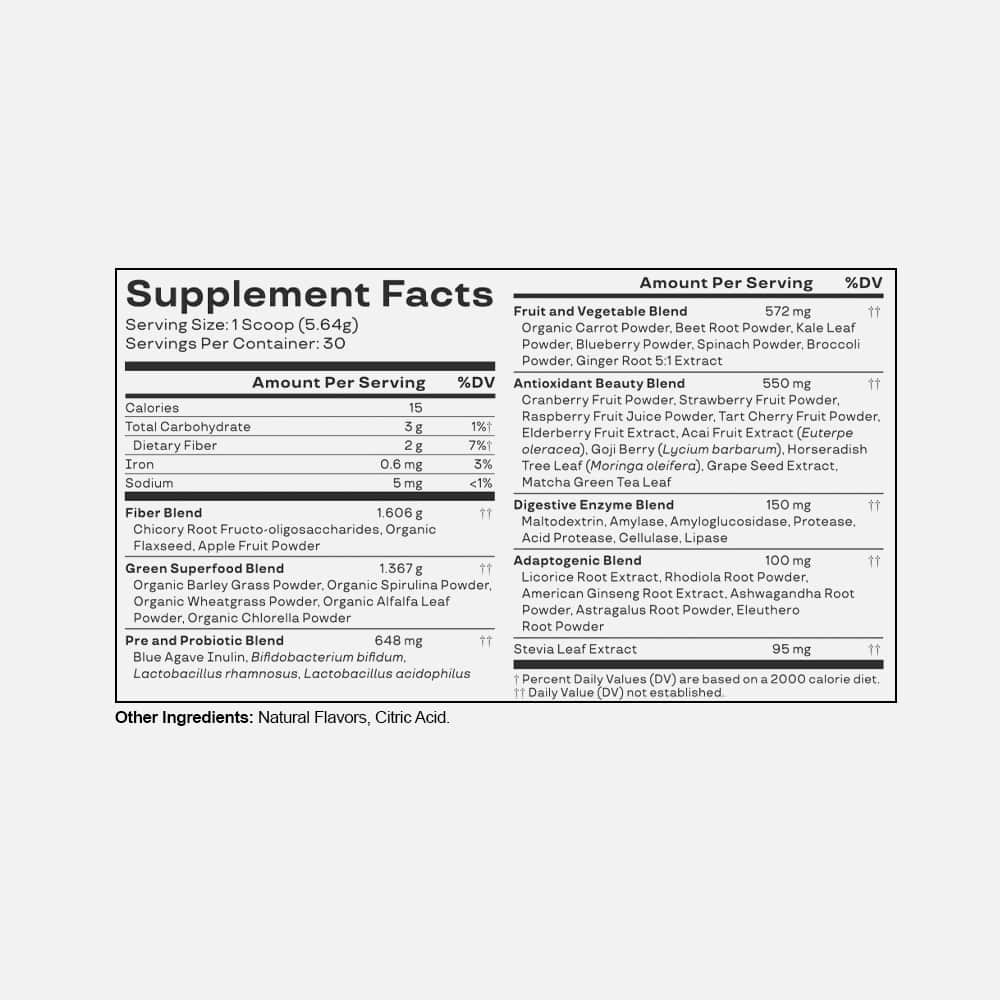 Superfood Greens Powder Mango - 30 Servings (With Frother)