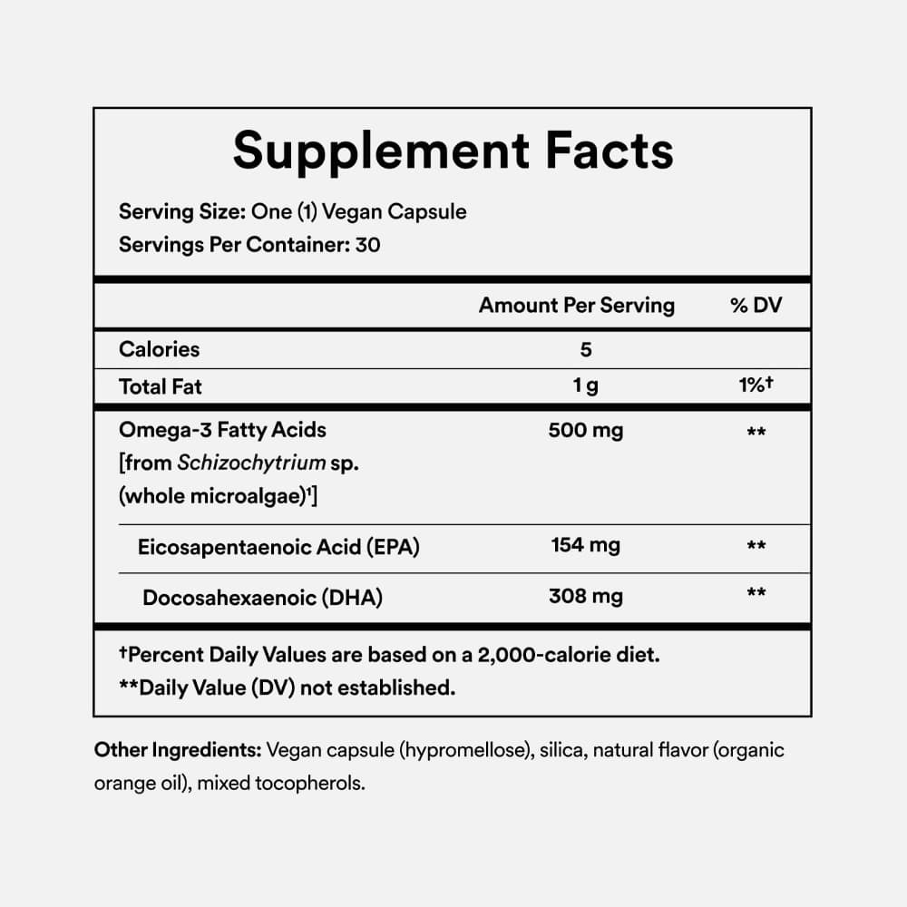 Vegan Omega-3 500mg DHA & EPA - 30 Softgels