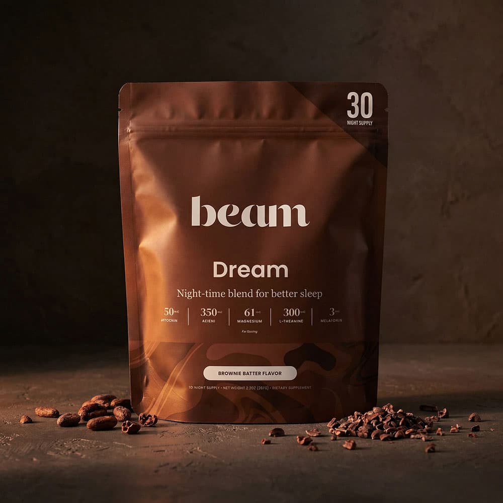 Beam Dream Sleep Powder 30 Servings - Powder Drink Mix - Brownie Batter Flavor