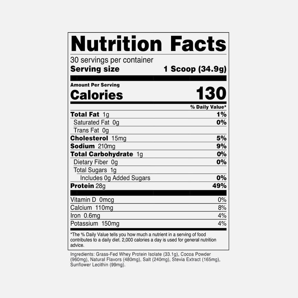 Grass-Fed Whey Isolate Protein - Milk Chocolate