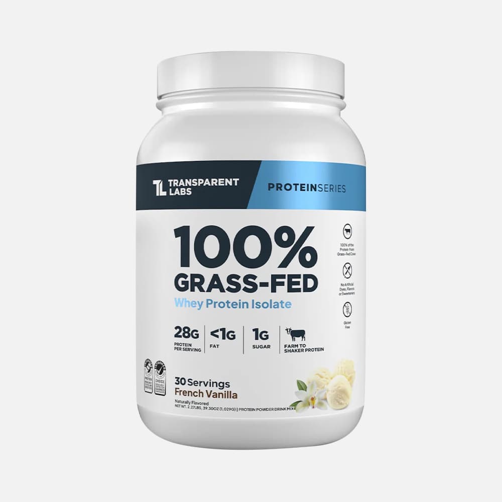 Grass-Fed Whey Protein Isolate 28g - 30 Servings Powder - French Vanilla